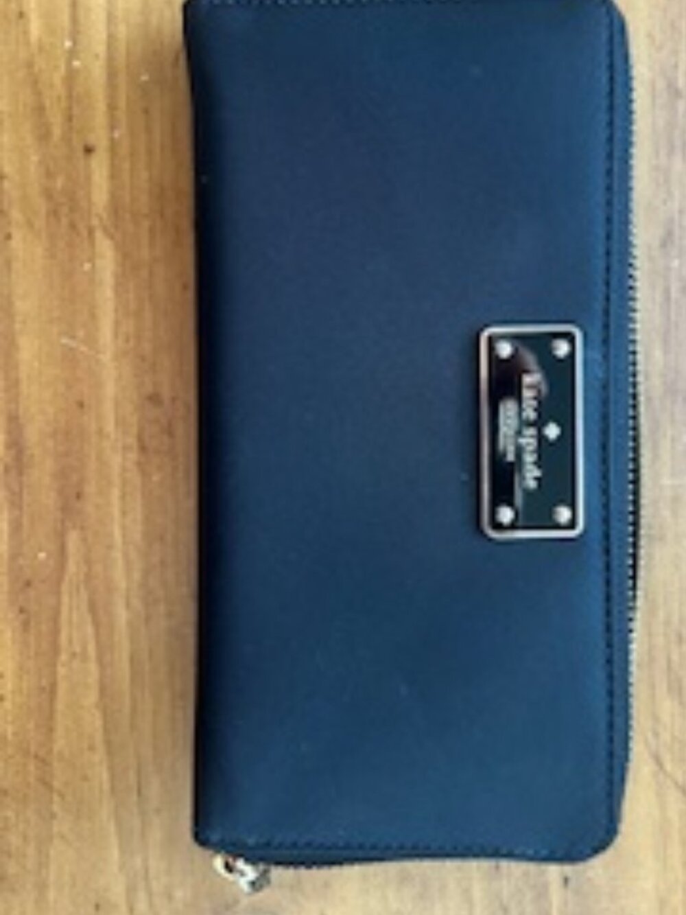 Kate Spade Wilson Road Neda Nylon accordion zip-around wallet in black